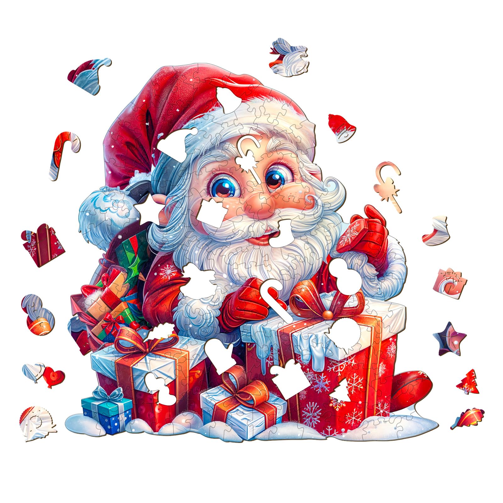 Jollitot Santa puzzle in living room setup, festive display piece.