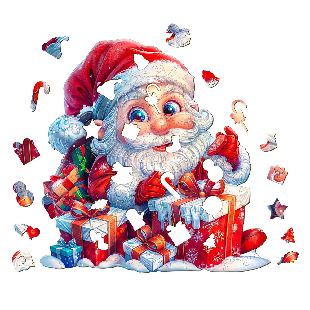 Jollitot Santa puzzle in living room setup, festive display piece.