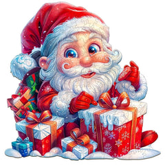 Jollitot Santa puzzle wooden 280pc, cozy holiday activity for adults.