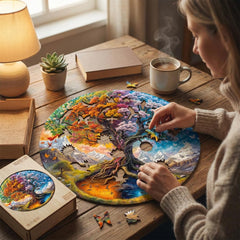 Jollitot seasonal tree art puzzle with vivid colors ideal for wall decor