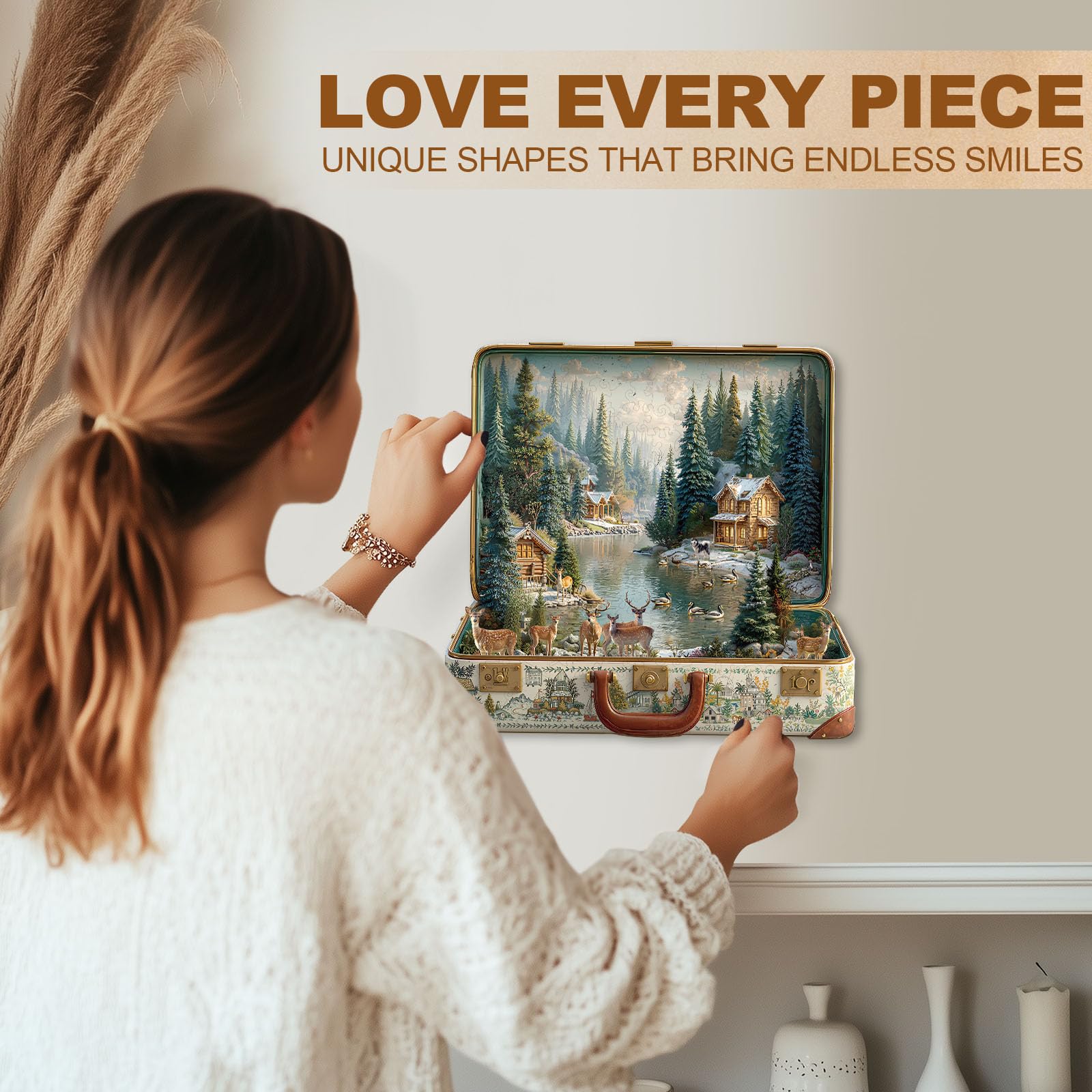 Jollitot 3D-depth Nordic forest scene enhances visual depth for striking wall display.