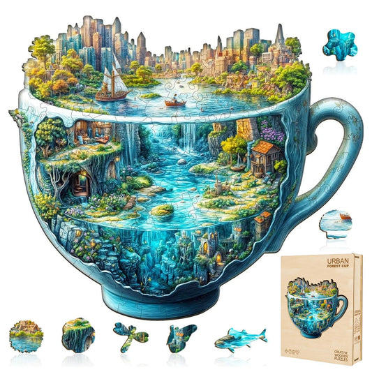 Jollitot teacup cityscape puzzle for creative focus in a calming setting