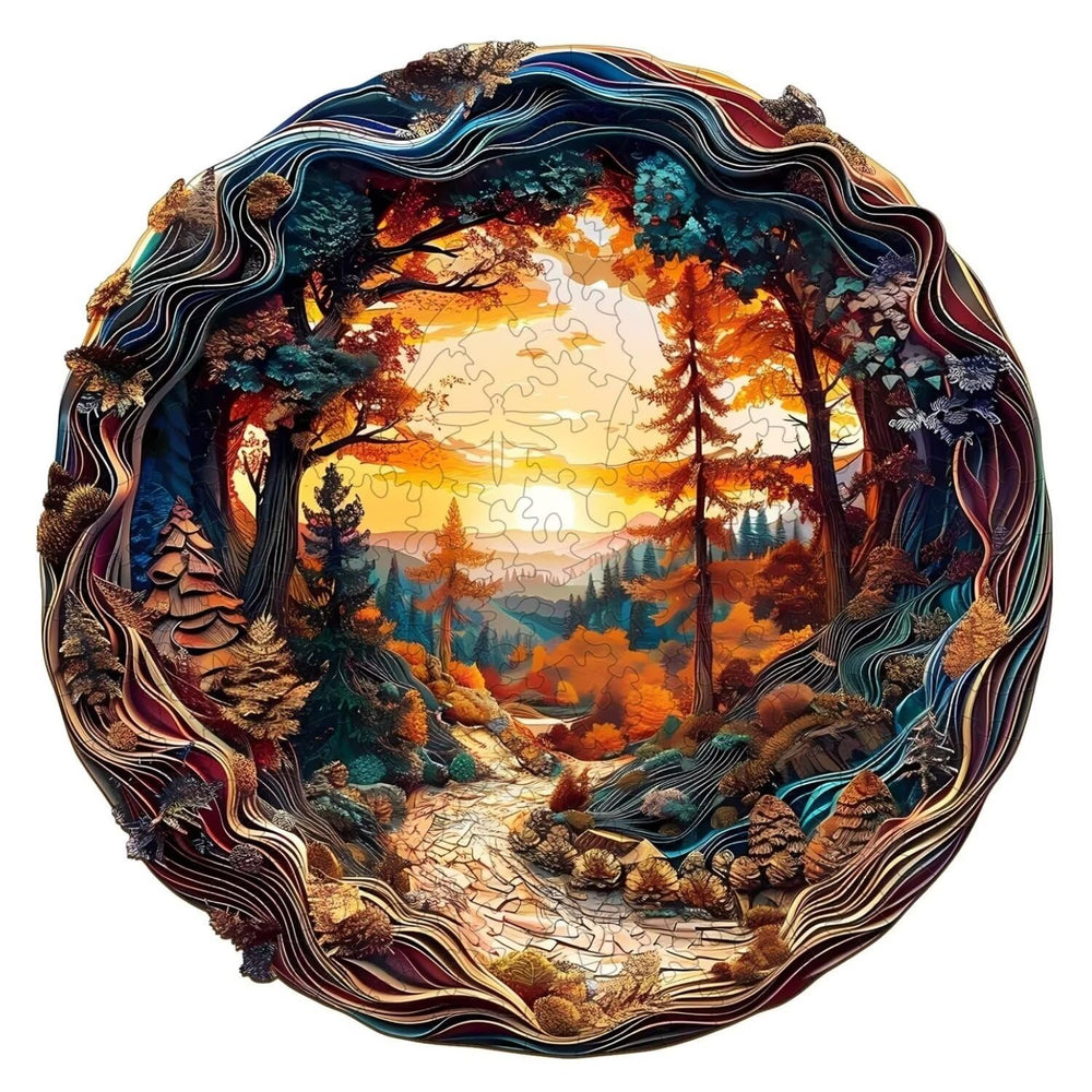 Jollitot round wooden puzzle for adults with a circular design and mindful challenge