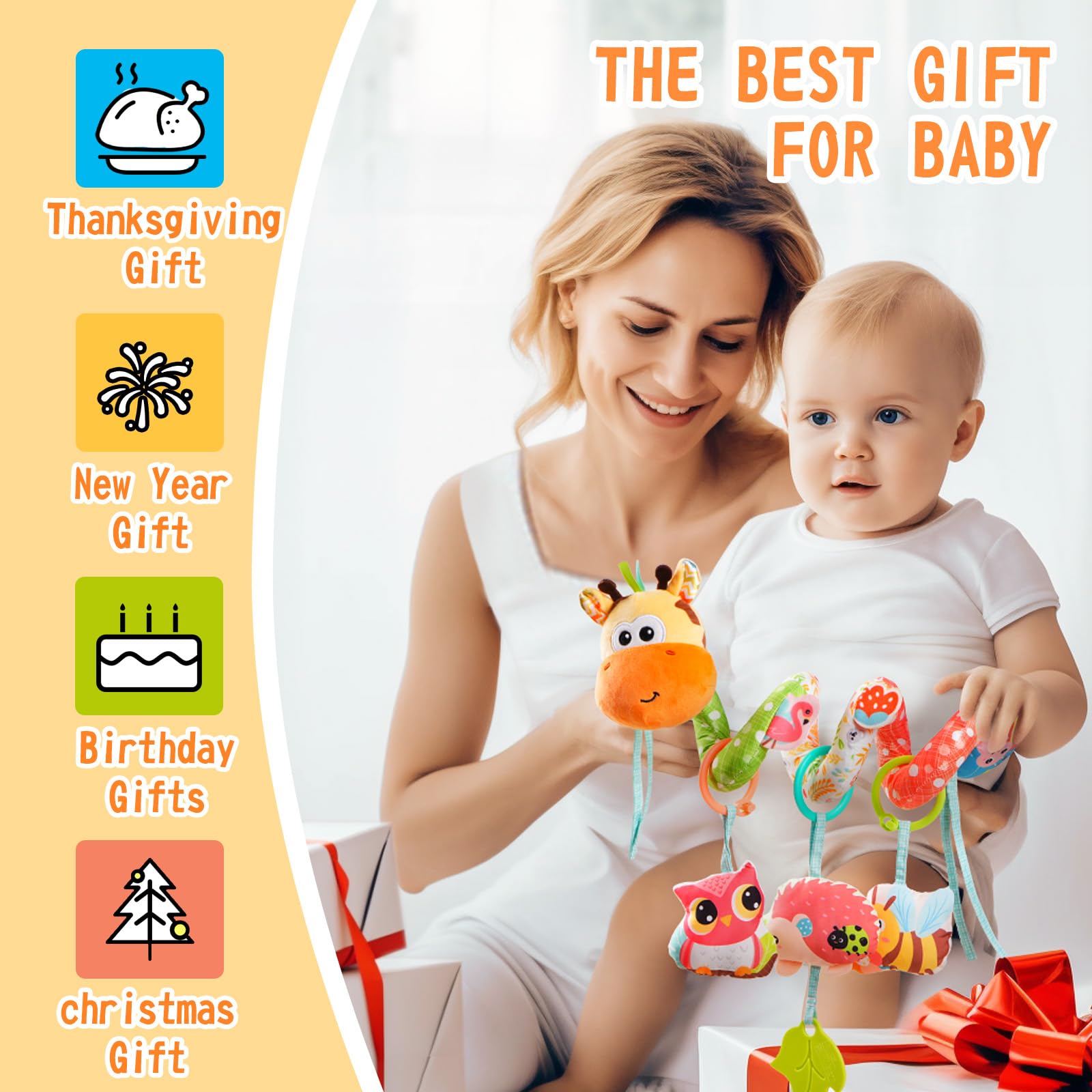 Jollybaby bright colors toy invites early exploration and sensory delight.