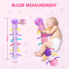 Jollybaby Feet feature crinkle paper for tactile stimulation during play.