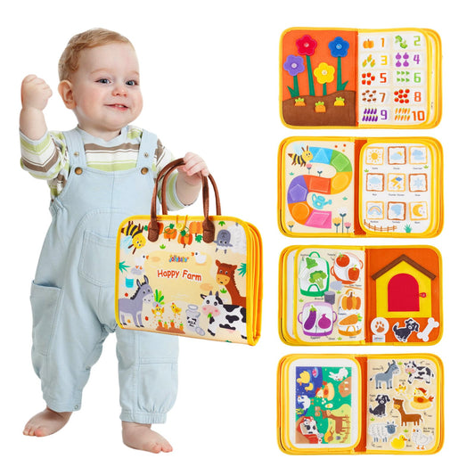 Jollybaby Farm Theme Busy Book cover with farm activities for toddlers