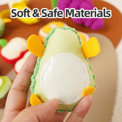 Jollybaby Apple plush fruit: durable, soft fruit for pretend cooking and color recognition.