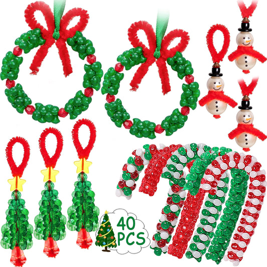 Jollylife wreath bead ornament kit ready for family decorating and keepsake making.