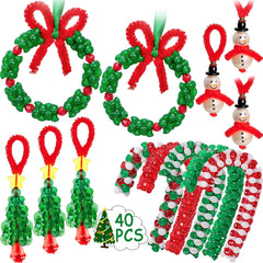 Jollylife wreath bead ornament kit ready for family decorating and keepsake making.