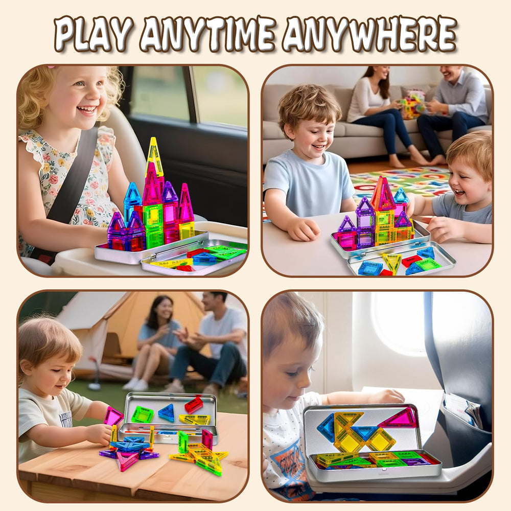 Jollynamy Mini Tiles build-on-lid demonstrates mess-free, open-ended construction.