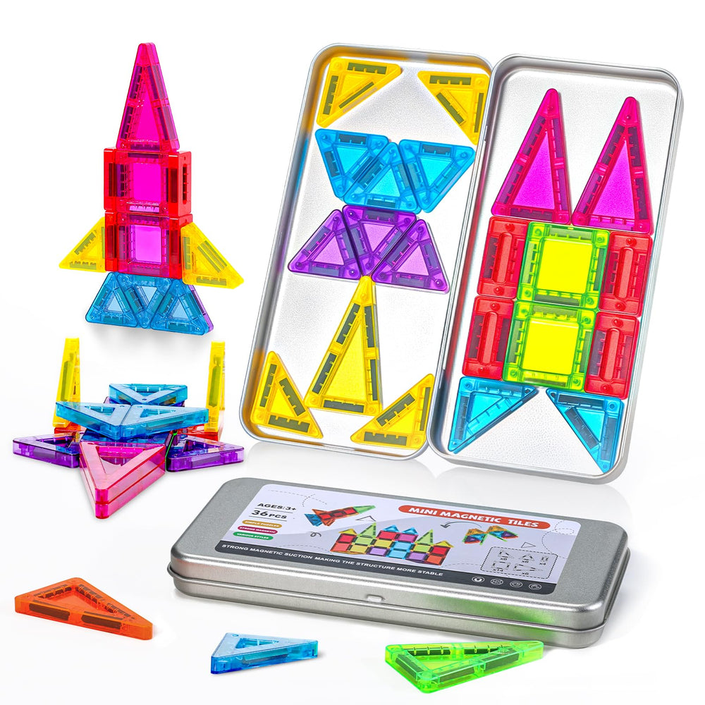 Jollynamy Mini Tiles with iron box travel case keeps playtime organized on the go.
