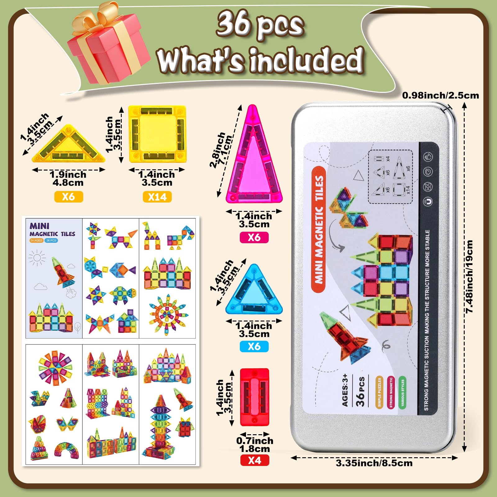 Jollynamy Mini Tiles safe plastic with smooth edges for little hands.