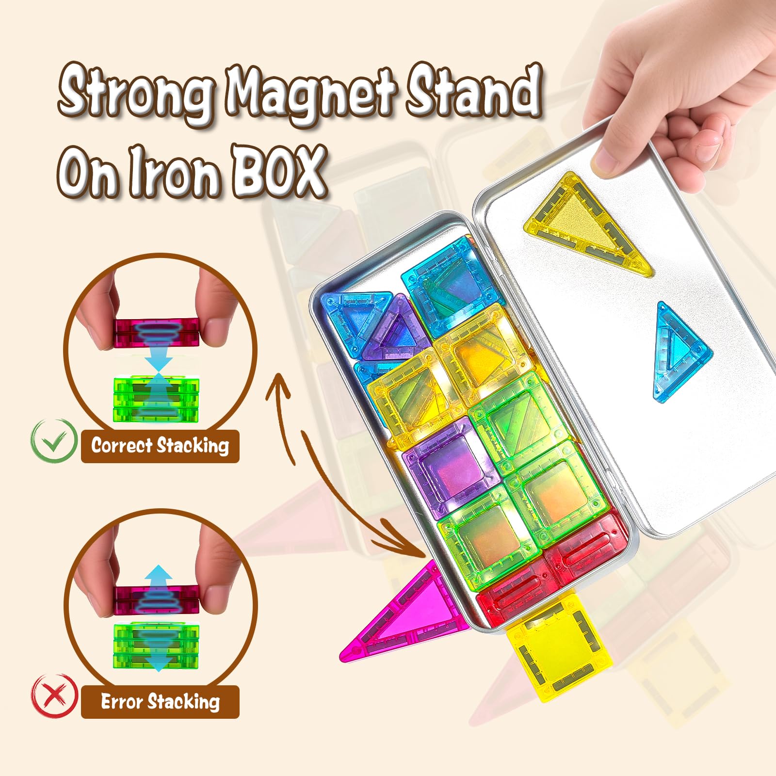 Jollynamy Mini Tiles STEM play promotes problem solving and fine motor skills.