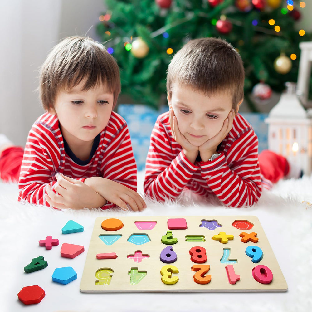 JOLSNAF toddler educational gift set with wooden puzzles for curious little learners