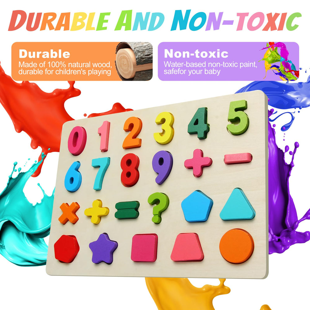 JOLSNAF colorfully painted counting symbols puzzle supports counting practice and cognitive development