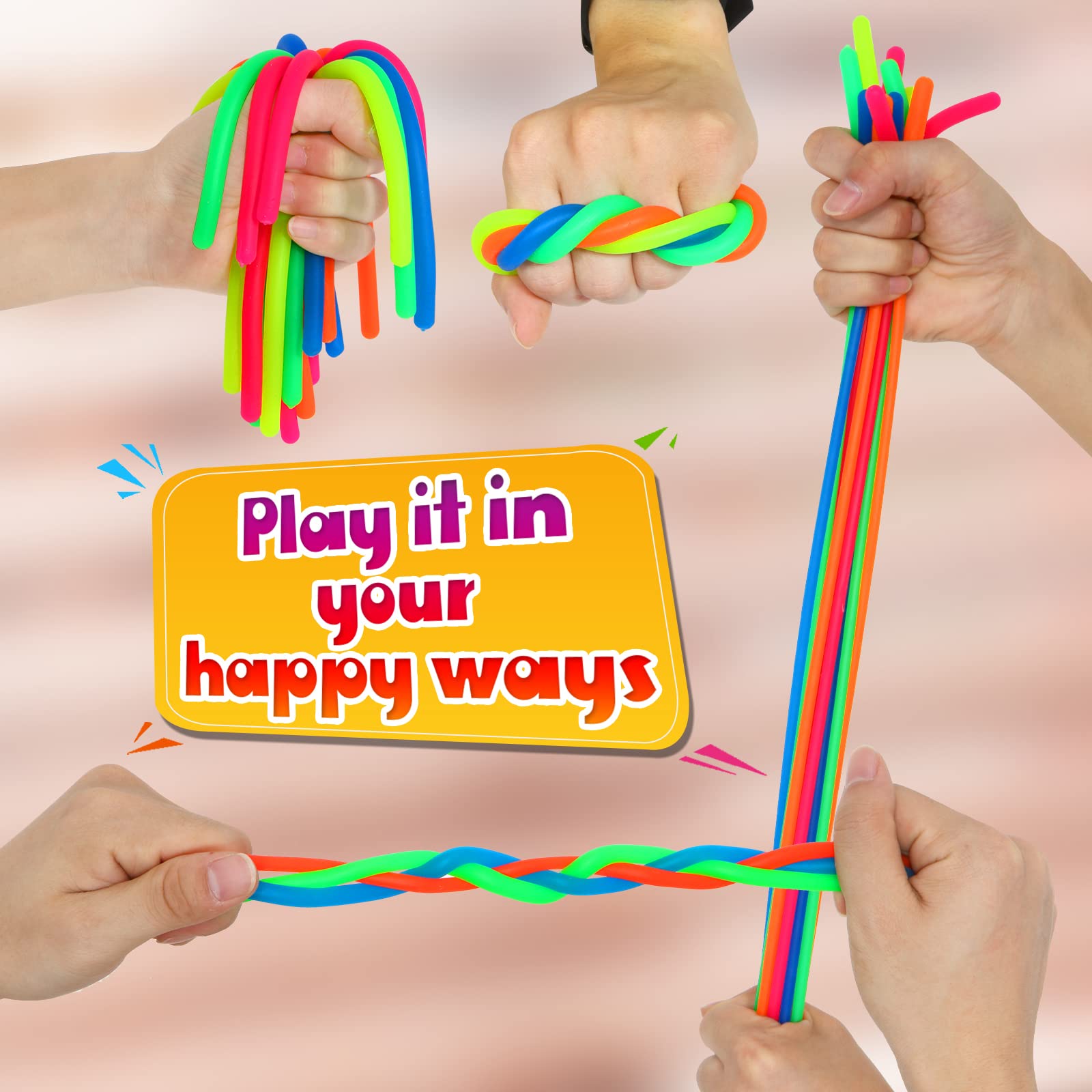 Jomelly soft-squishy stretch strings ideal for sensory play.