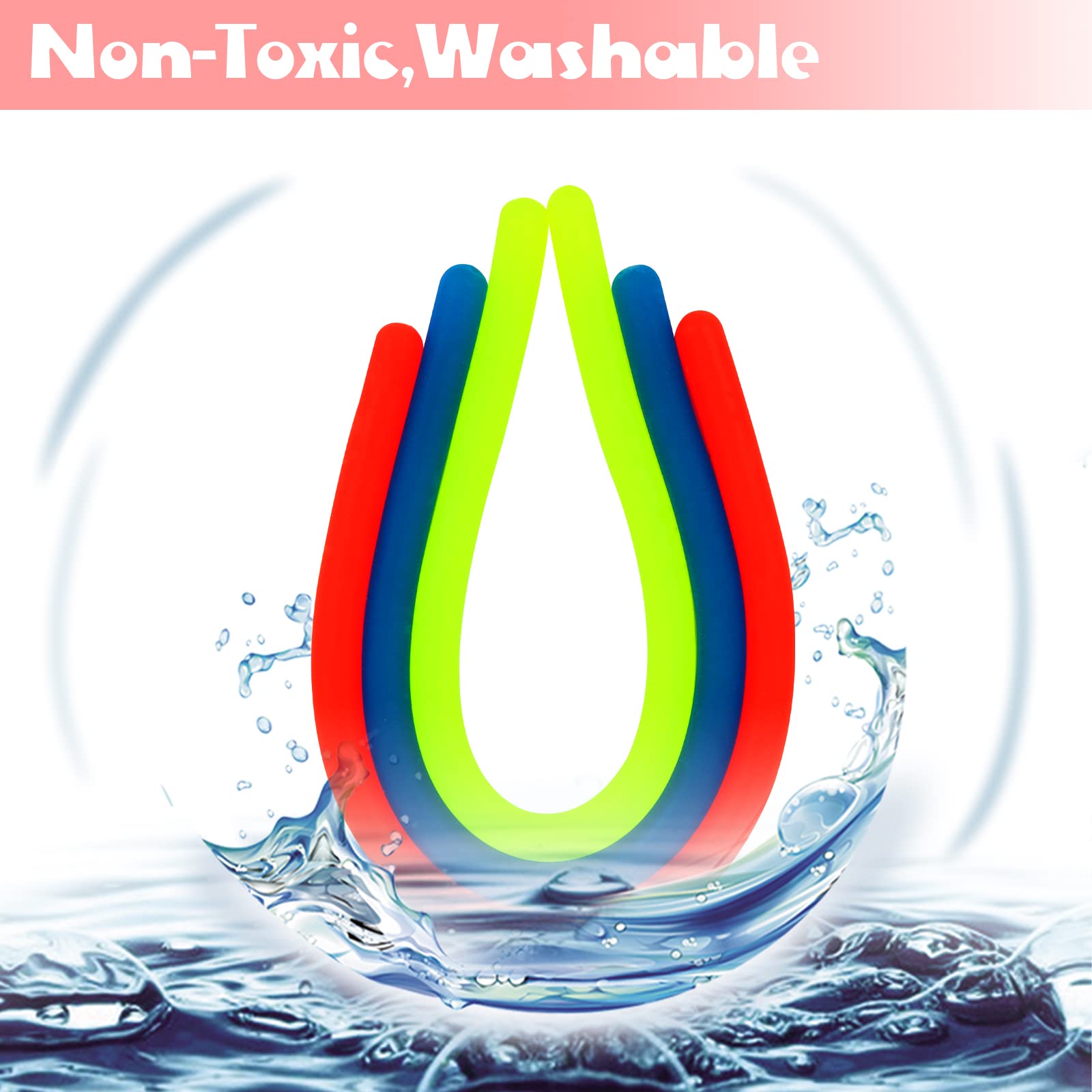 Jomelly stretchable strings 10.2 inches long, up to 7.5 feet of play.