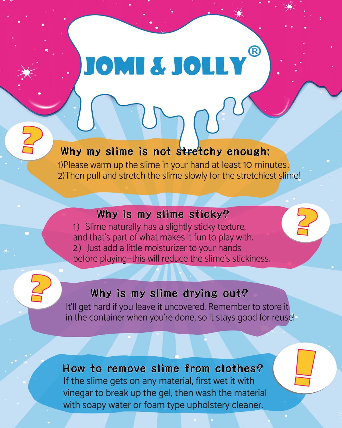 Jomi & Jolly airtight containers keep slime fresh between sessions.