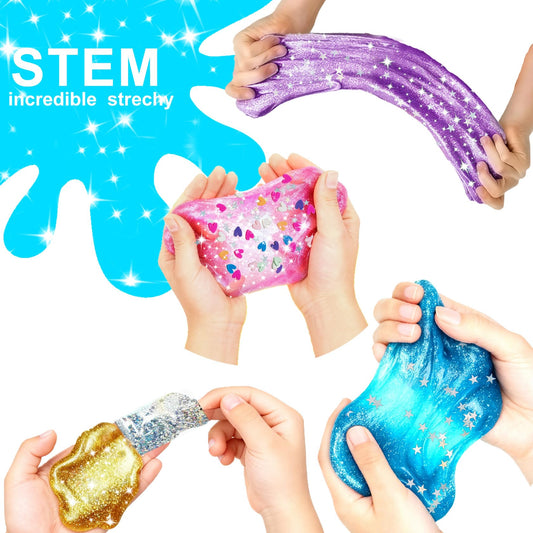 Jomi & Jolly pink slime ball for mess-free, stretchy play.