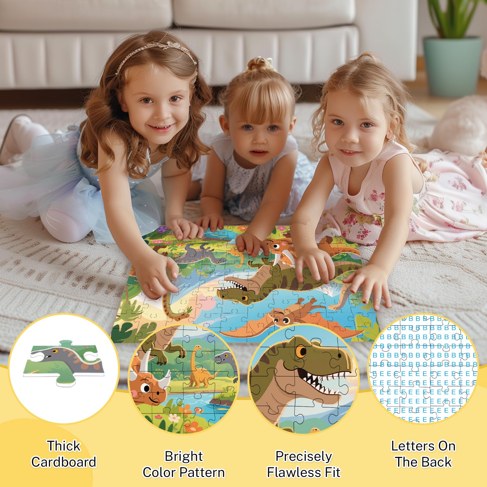 Jomzuci dinosaurs puzzle box offering age-appropriate challenge for problem-solving.