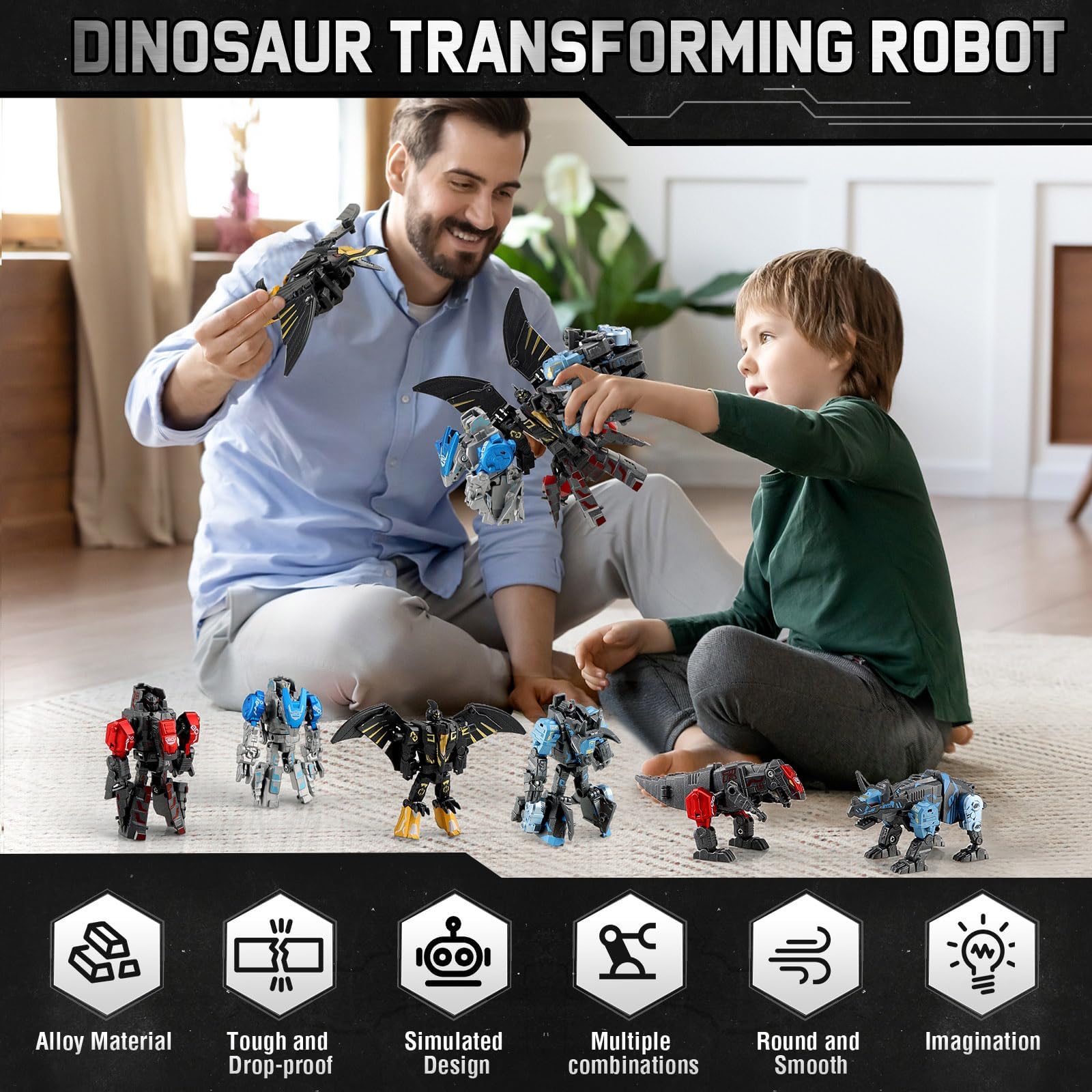 JONEG robot dinosaur assembly boosts problem solving and fine motor skills
