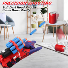 Spider glove launcher in action—hands-on accessories boost interactive adventures.