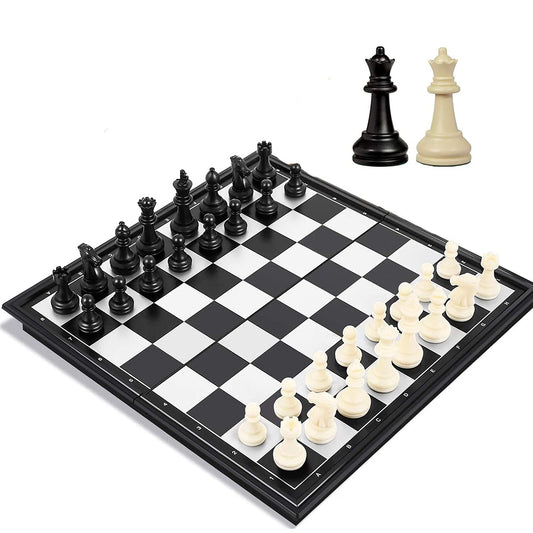 Joneytech travel chess set with folding board for on the go play