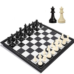 Joneytech travel chess set with folding board for on the go play