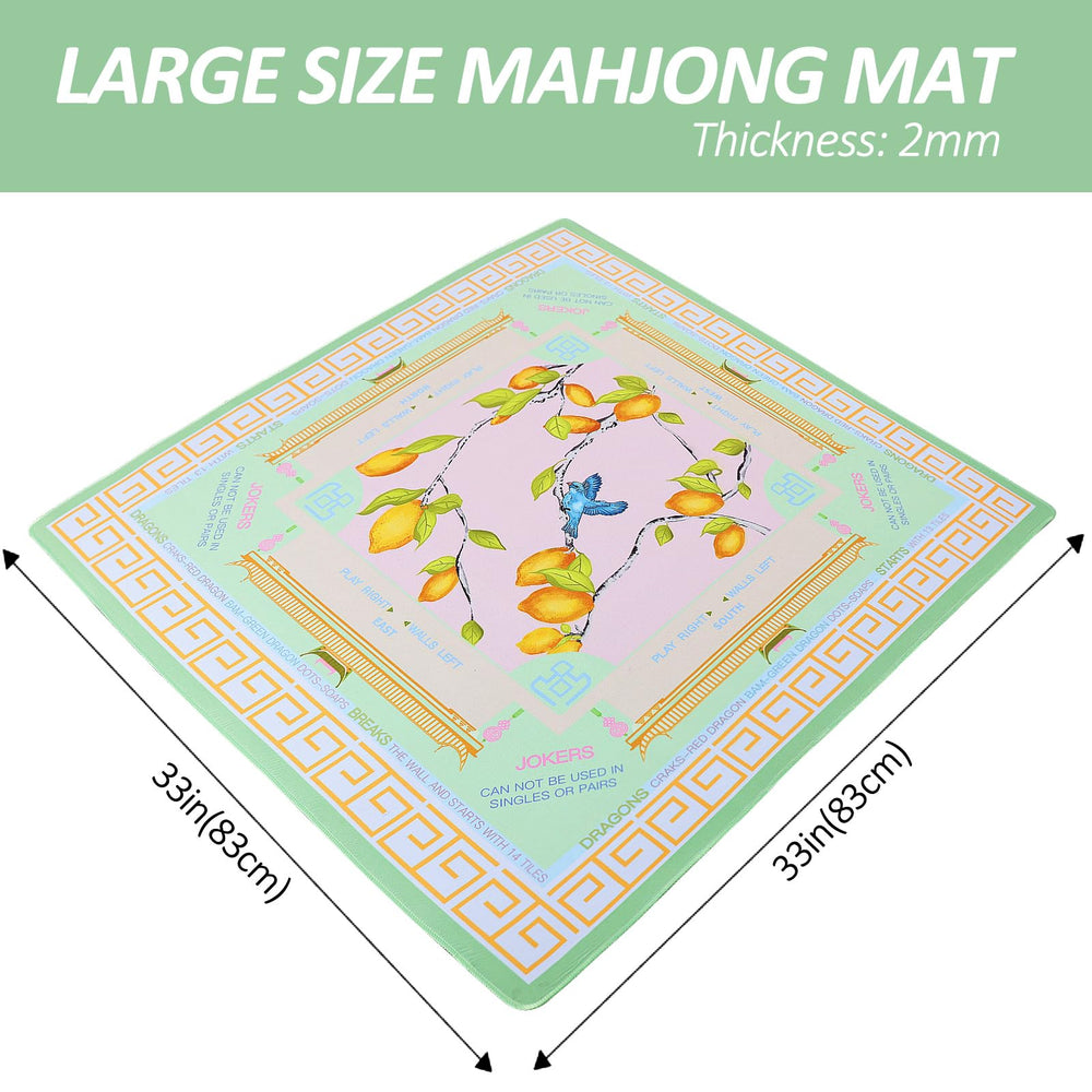 Jongyance anti-slip 33x33 mat with rubber backing keeps tiles secure during play.