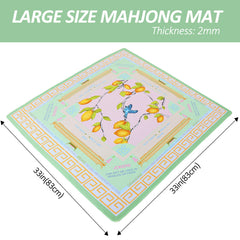 Jongyance anti-slip 33x33 mat with rubber backing keeps tiles secure during play.