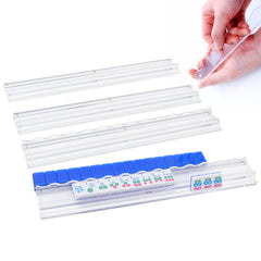 Jongyance clear acrylic mahjong racks for a neat, organized game setup.