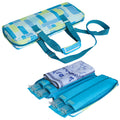 Jongyance mahjong rack bag green front view highlighting roomy interior for four racks.