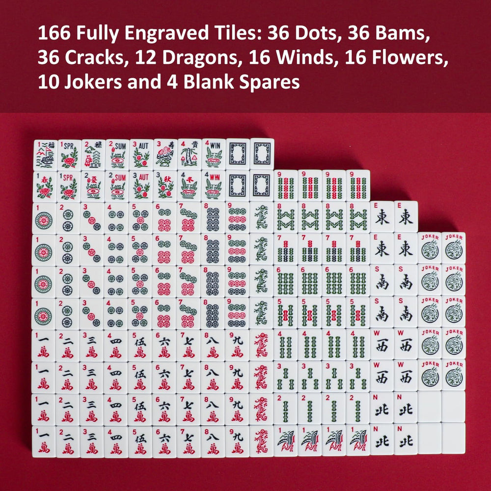 Jongyance tiles feature clear engravings for quick recognition