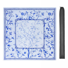 Jongyance blue pattern mahjong mat full view improves table aesthetics.
