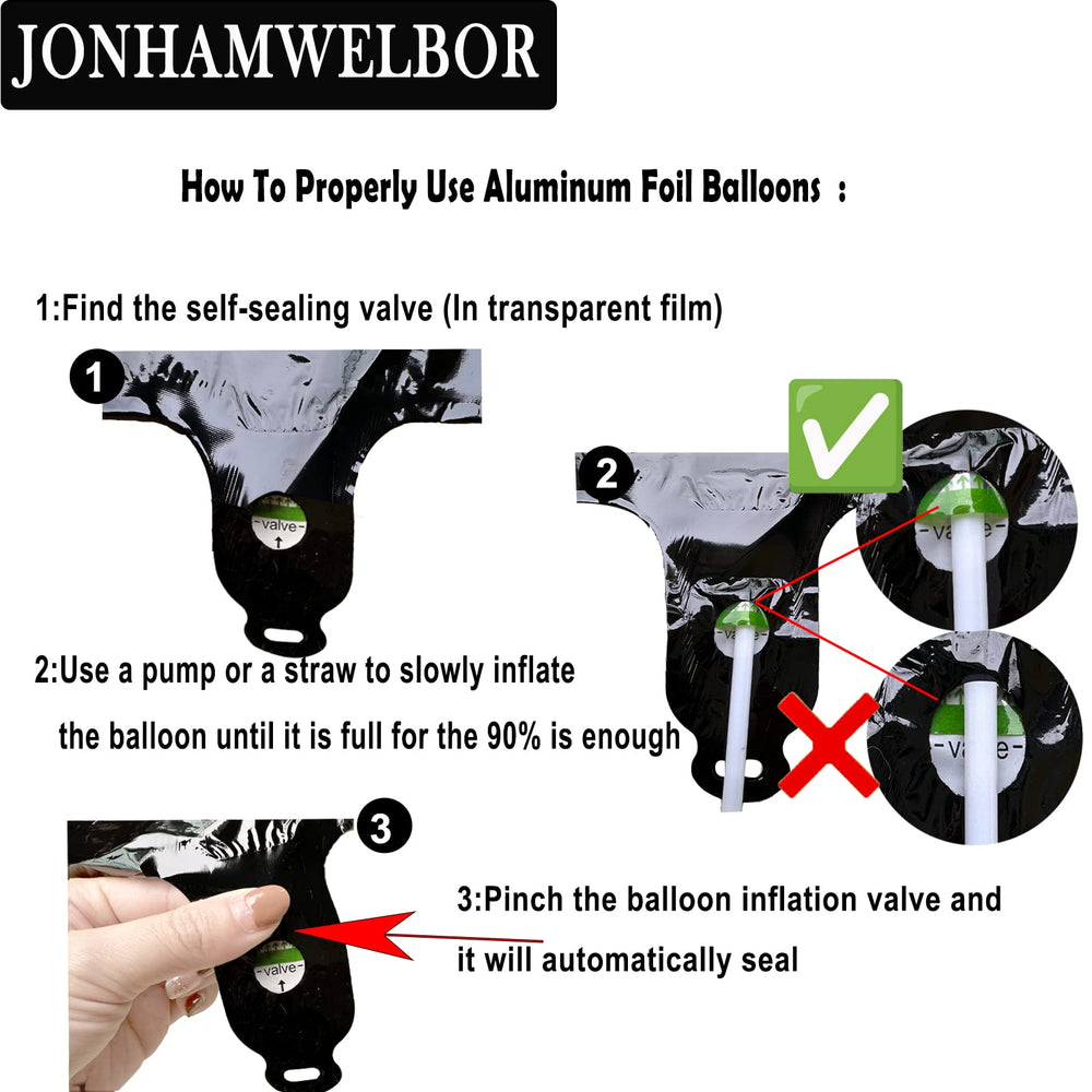 Jonhamwelbor black number balloon versatile decor for walls, tables, and doors.