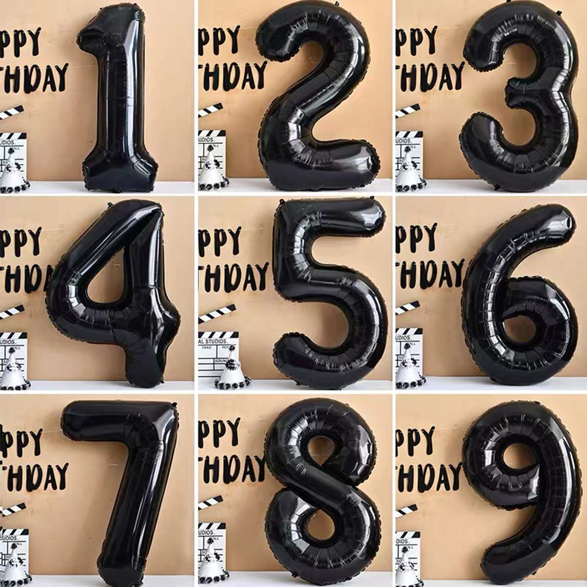 Jonhamwelbor giant black 40th birthday balloon ready for wall or window display.