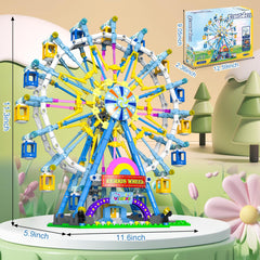 Joniuuca Ferris wheel lights enhance night-time display and interactive play.