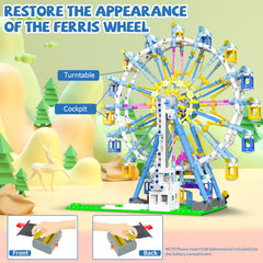 Joniuuca motorized rotation brings the Ferris wheel to life for dynamic pretend play.