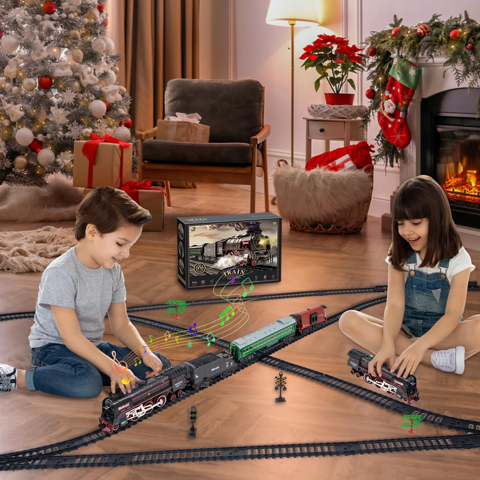 Jonrryin holiday display train as a charming centerpiece for Christmas.