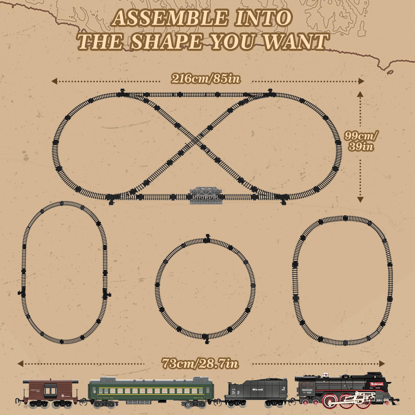Jonrryin interlocking track enables quick, stable oval or figure-8 layouts.