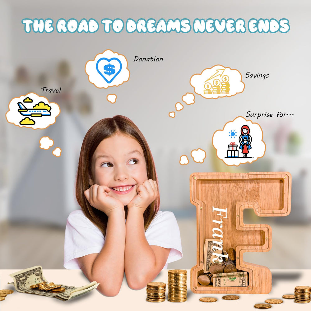 JOOMLAFLY acrylic panel shows savings progress for kids
