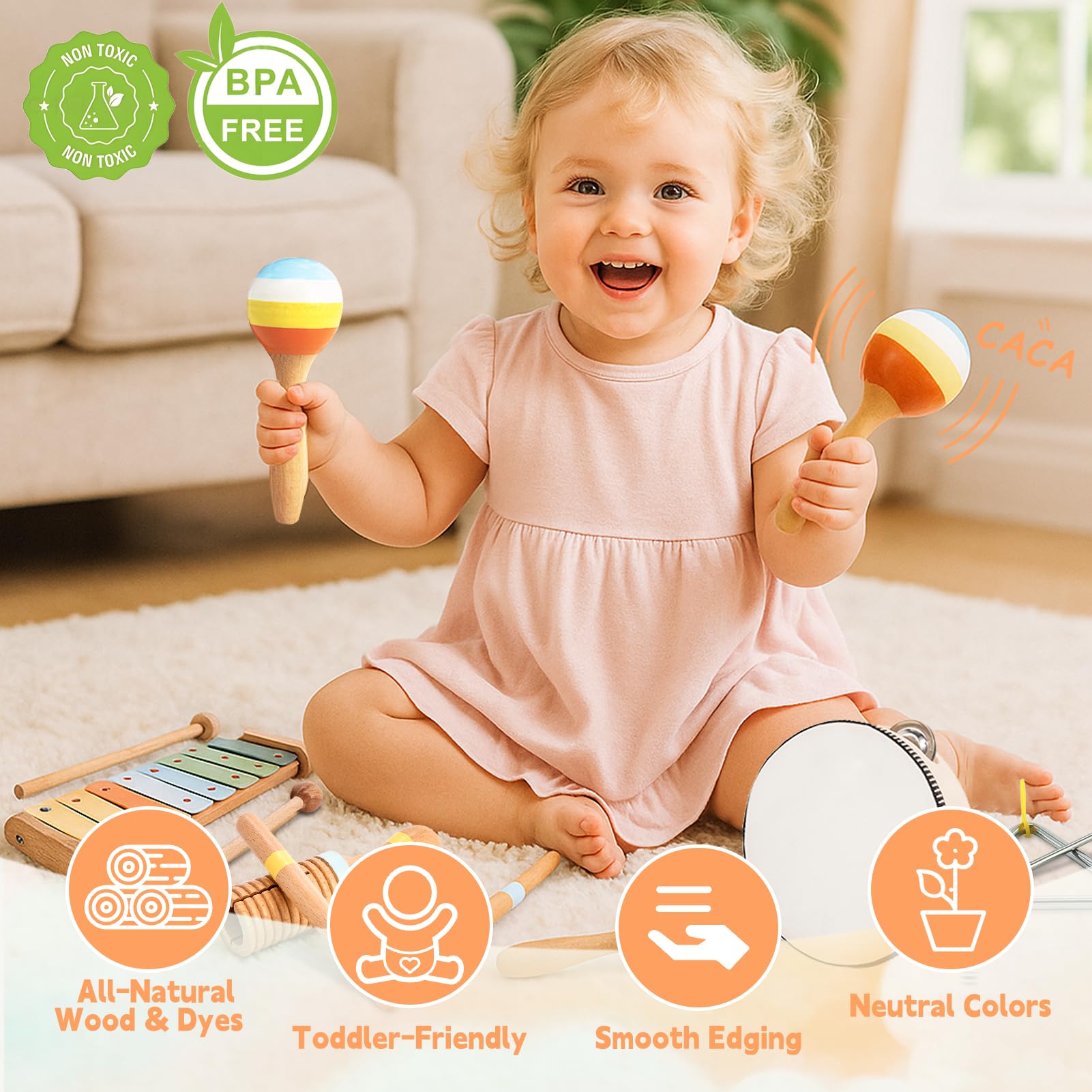 JOOMLAFLY tambourine enhances hand-eye coordination through lively rhythms.