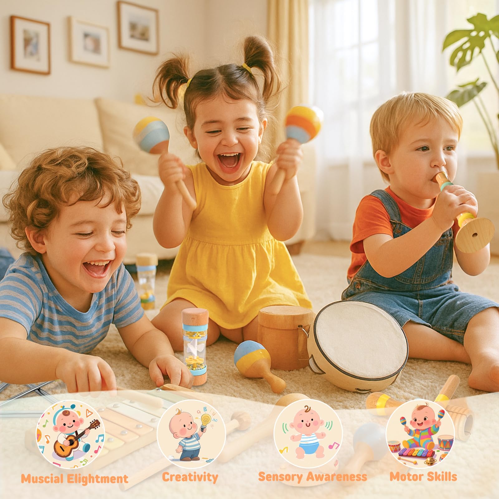 JOOMLAFLY triangle adds engaging percussion for focus and timing.