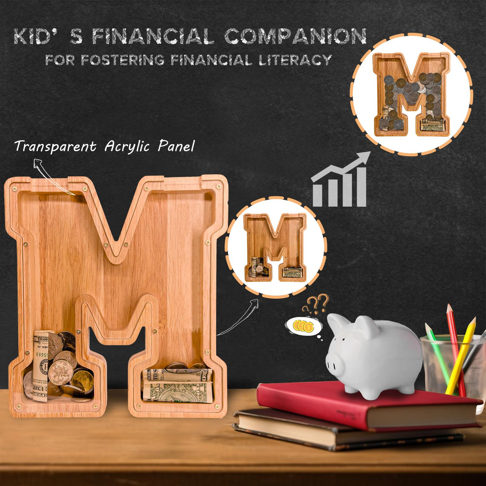 Personalized engraving option on JOOMLAFLY wooden piggy bank
