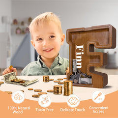 JOOMLAFLY initial piggy bank with acrylic panel to visualize progress.