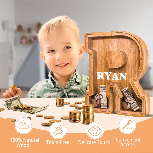 JOOMLAFLY initial piggy bank detail highlights personalized touch for family gifts