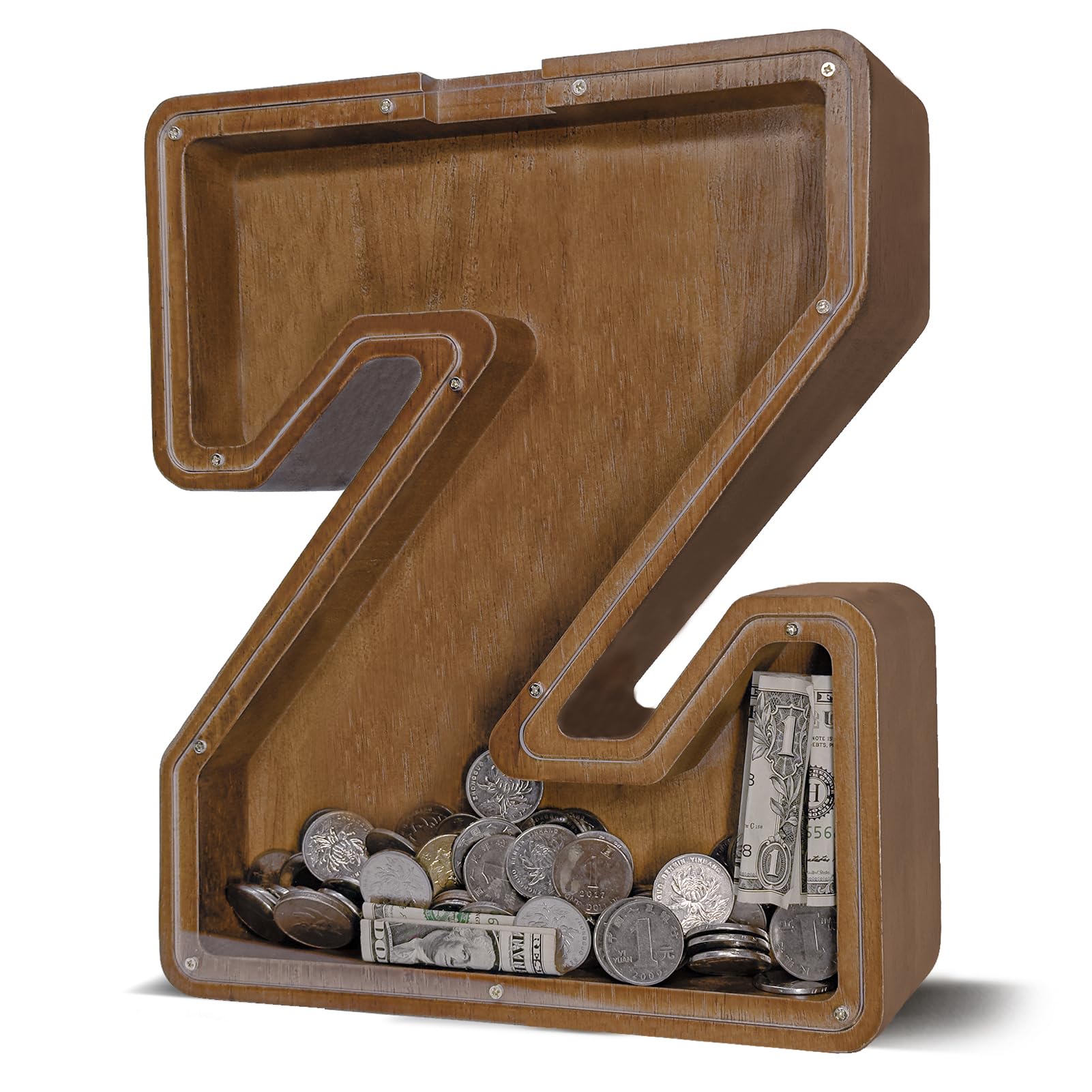 JOOMLAFLY initial piggy bank front view encourages early saving habits