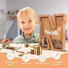 JOOMLAFLY large wooden letter bank closeup shows smooth CNC craftsmanship