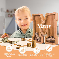 JOOMLAFLY piggy bank with clear acrylic panel for visual savings tracking