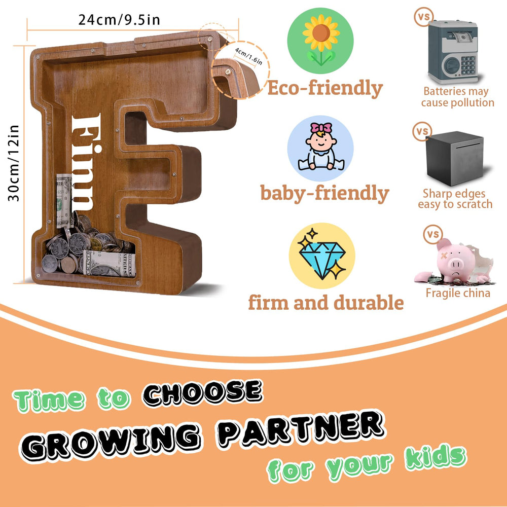 JOOMLAFLY decorative wooden piggy bank as stylish home décor.